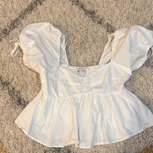 English Factory White Puff Sleeve Blouse